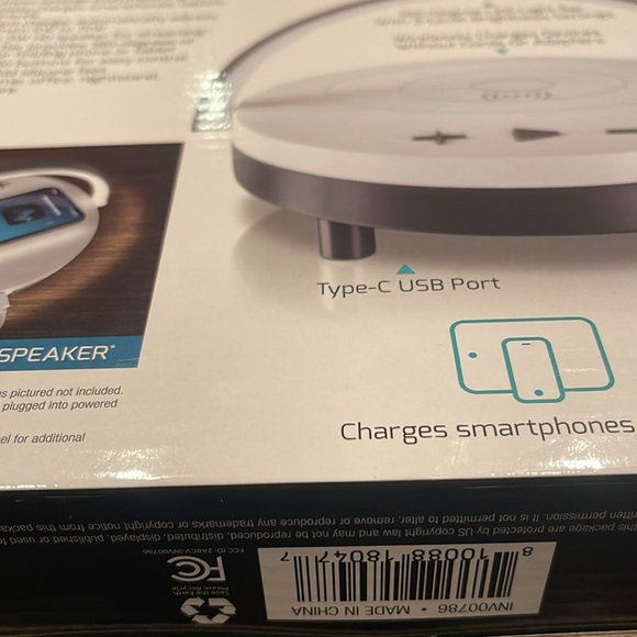 New in box Led Dome Lamp with Wireless Phone Charger and HD Audio Speaker - Picture 10 of 10